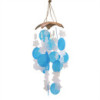 Carillons éoliens en noix de coco et capiz - Étoiles bleues et blanches - 30 cm