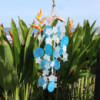 Carillons éoliens en noix de coco et capiz - Étoiles bleues et blanches - 30 cm