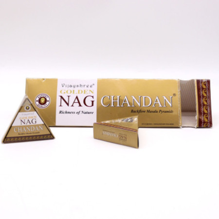 Cônes d'encens Jumbo Golden Nag - Chandan Back Flow 42 g