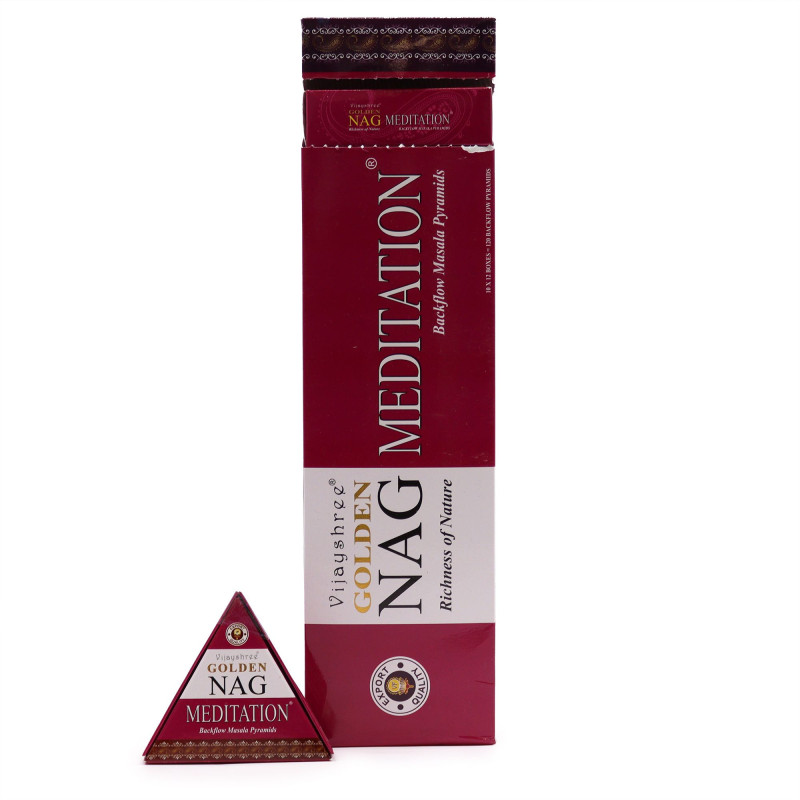 Cônes d'encens Jumbo Golden Nag 42 g - Méditation à reflux