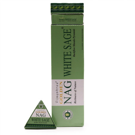Cônes d'encens Jumbo Golden Nag - Sauge blanche à reflux, 42 g