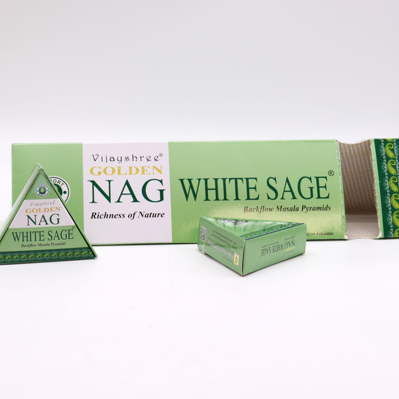 Cônes d'encens Jumbo Golden Nag - Sauge blanche à reflux, 42 g