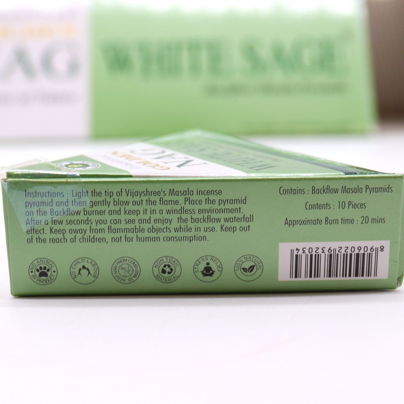 Cônes d'encens Jumbo Golden Nag - Sauge blanche à reflux, 42 g