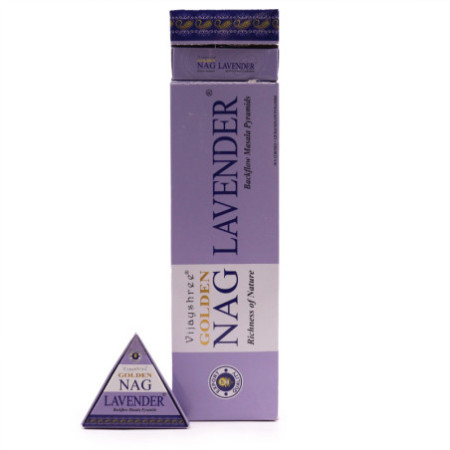 Cônes d'encens Jumbo Golden Nag - Lavande à reflux, 42 g