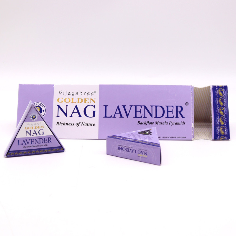 Cônes d'encens Jumbo Golden Nag - Lavande à reflux, 42 g