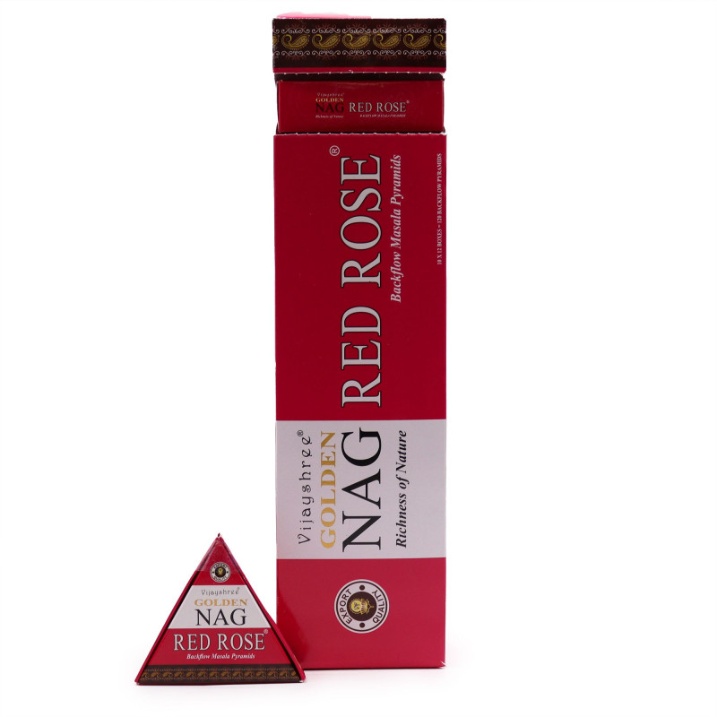Cônes d'encens Jumbo Golden Nag - Rose rouge à reflux, 42 g