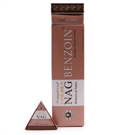 Cônes d'encens Jumbo Golden Nag - Benjoin à reflux, 42 g