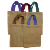 Sac fourre-tout en jute - Poignée bleue