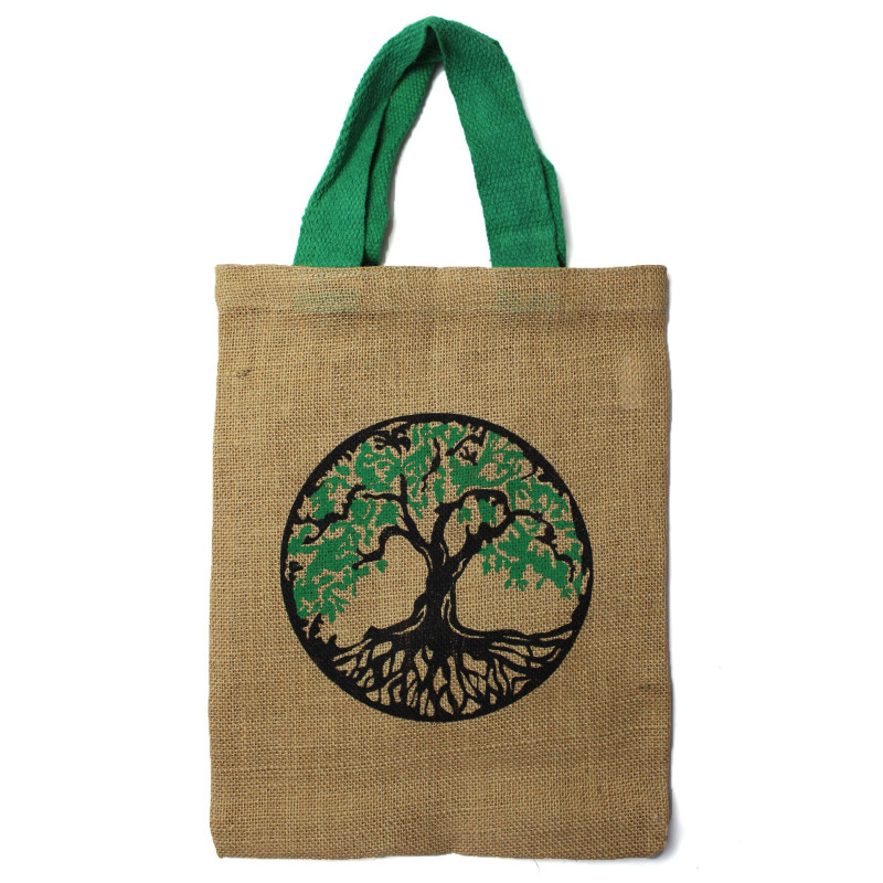 Sac fourre-tout en jute - Mystic designs - Mandala Rose