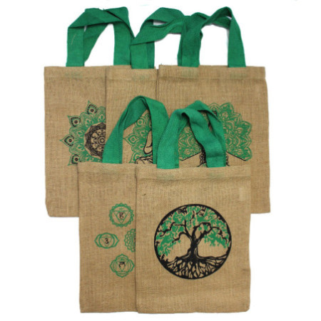Sac fourre-tout en jute - Mystic designs - Bouddha