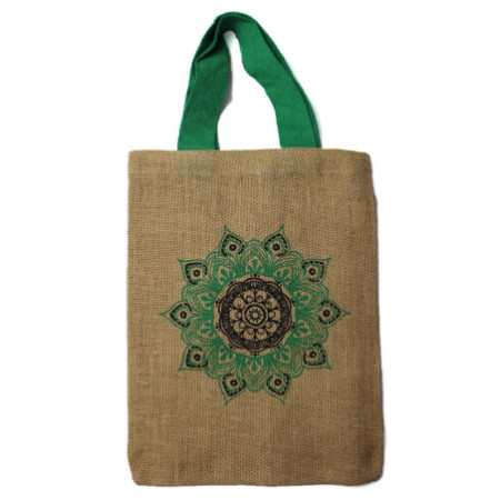 Sac fourre-tout en jute - Mystic designs - Bouddha