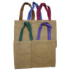 Grand sac fourre-tout en jute - Poignée violette