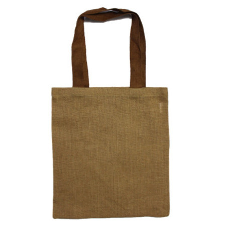 Grand sac fourre-tout en jute - Poignée violette
