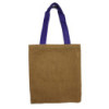 Grand sac fourre-tout en jute - Poignée verte