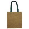 Grand sac fourre-tout en jute - Poignée bleue