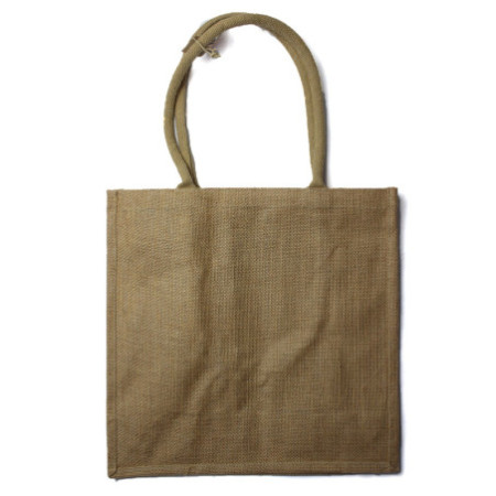 Grand sac de courses en jute avec porte-bouteilles