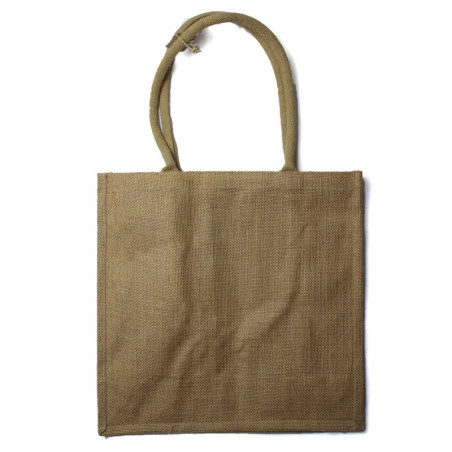 Grand sac de courses en jute avec porte-bouteilles