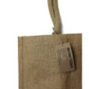 Grand sac de courses en jute avec porte-bouteilles