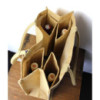 Grand sac de courses en jute avec porte-bouteilles