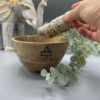 Bol en bois pour offrandes rituelles et de purification - Quatre éléments - 12 x 7 cm