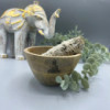 Bol en bois pour offrandes rituelles et de purification - Bouddha - 12x7cm