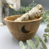 Bol en bois pour offrandes rituelles et de purification - Trois Lunes - 12 x 7 cm