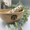 Bol en bois pour offrandes rituelles et de purification - Arbre de vie - 14 x 7 cm