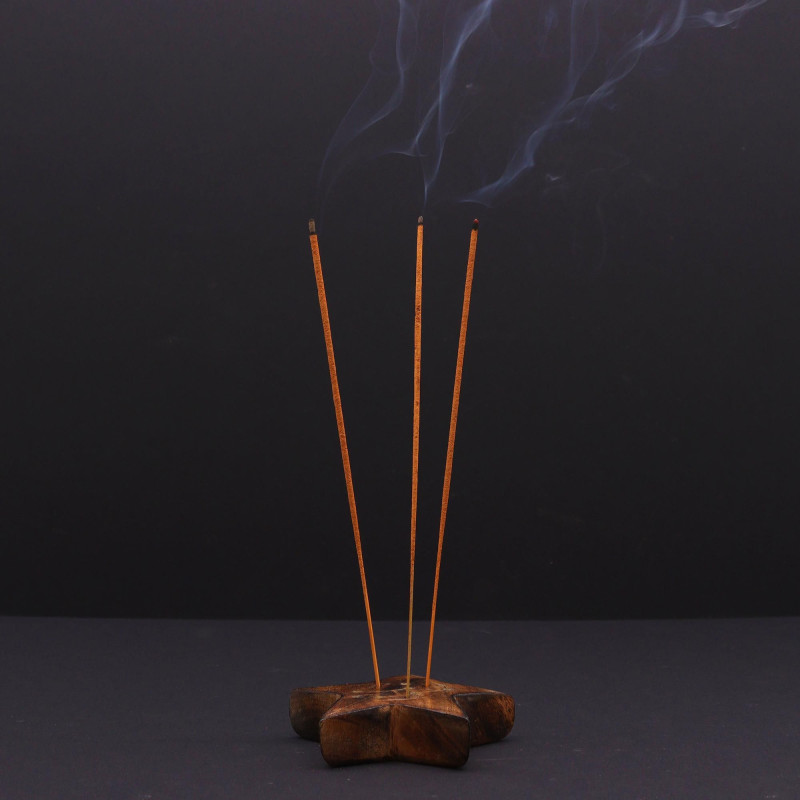 Brûle-encens en laiton gravé avec signe du zodiaque - Étoile