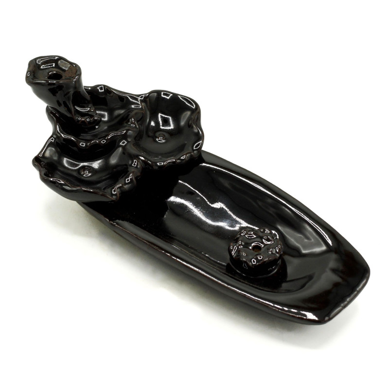 Brûleur d'encens à refoulement - Étang de lotus et porte-bâtonnets d'encens