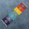 Tapis de yoga 100 % coton - 60 x 200 cm - 7 chakras