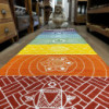 Tapis de yoga 100 % coton - 60 x 200 cm - 7 chakras