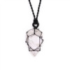 Pendentif en forme de larme avec pierres précieuses lacées - Quartz de roche