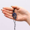 Pendentif en forme de larme avec pierres précieuses lacées - Sodalite