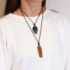 Pendentif en forme de larme avec pierres précieuses lacées - Sodalite