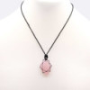 Pendentif en forme de larme avec pierres précieuses lacées - Quartz rose