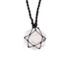 Pendentif hexagonal en pierres précieuses lacées - Howlite blanche