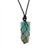 Pendentif à pointe plate en pierre précieuse lacée - Amazonite
