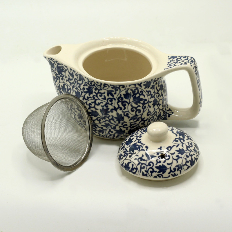 Petite théière à herbes - Motif bleu