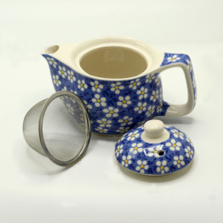 Petite théière à herbes - Marguerite bleue
