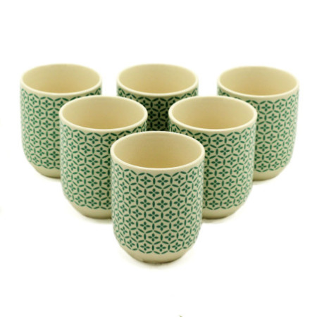 Tasses à tisane - Mosaïque verte