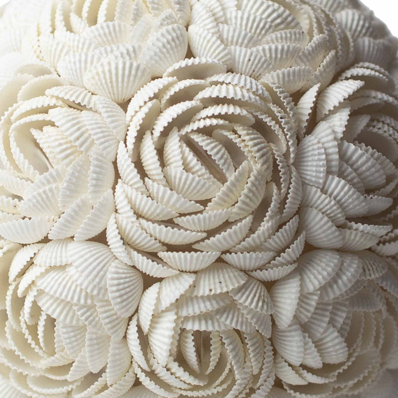 Lampe coquillage Boho - Globe rose - 20 cm