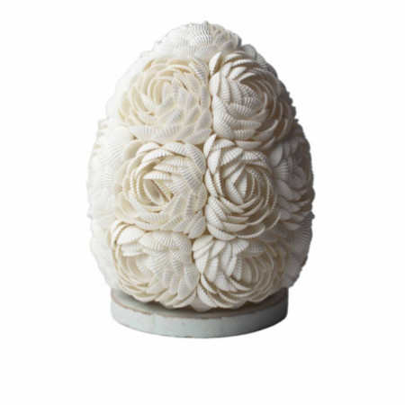 Lampe coquillage Boho - Rose ovale - 15 cm