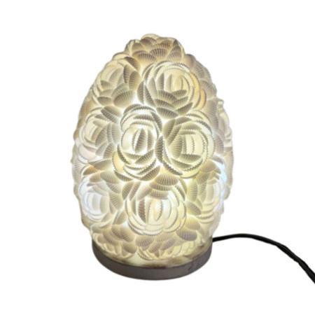 Lampe coquillage Boho - Rose ovale - 15 cm