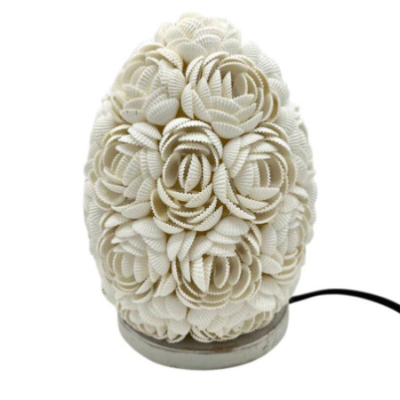 Lampe coquillage Boho - Rose ovale - 15 cm