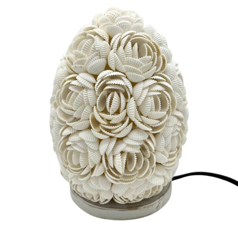 Lampe coquillage Boho - Rose ovale - 15 cm