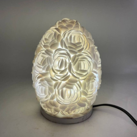 Lampe coquillage Boho - Rose ovale - 15 cm