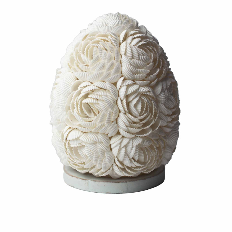 Lampe coquillage Boho - Rose ovale - 20 cm