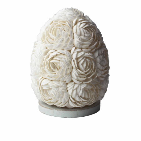 Lampe coquillage Boho - Rose ovale - 20 cm