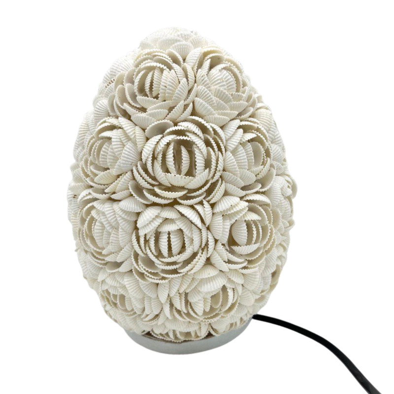 Lampe coquillage Boho - Rose ovale - 20 cm
