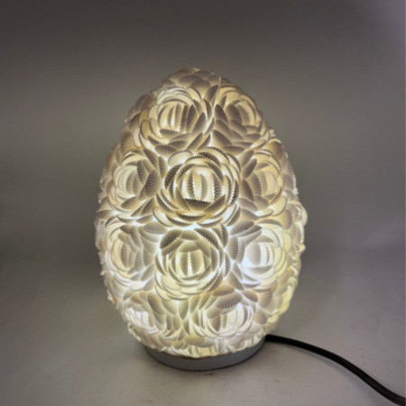 Lampe coquillage Boho - Rose ovale - 20 cm